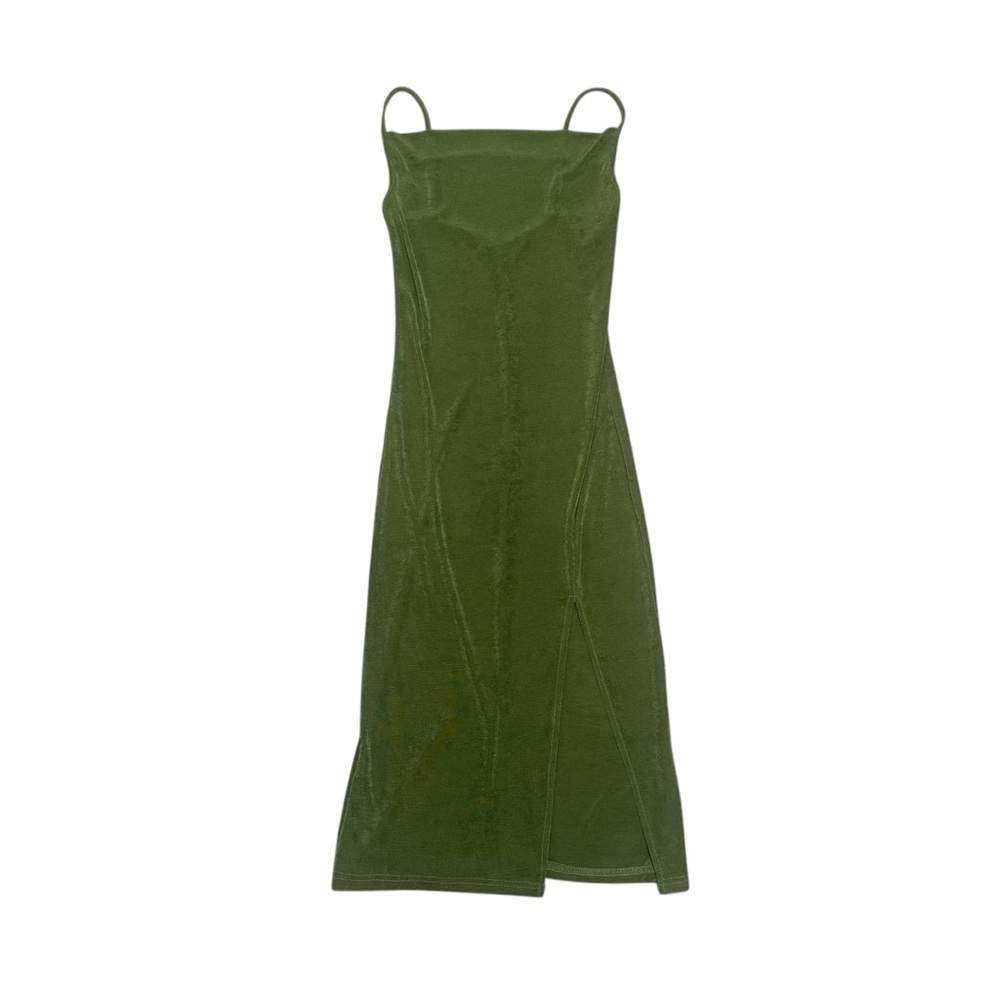 Satin green shimmer dress
